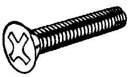 Value Collection - 1/4-20 UNC Thread, 2-1/2" OAL, Phillips Drive Steel Thread Cutting Screw - Flat Head, Grade 2, Point Type F, Zinc-Plated Finish - A1 Tooling