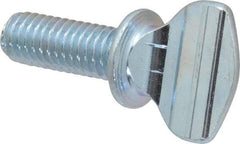 Value Collection - 3/8-16 Oval Shoulder Grade 2 Steel Thumb Screw - 1" OAL, Zinc-Plated Finish - A1 Tooling