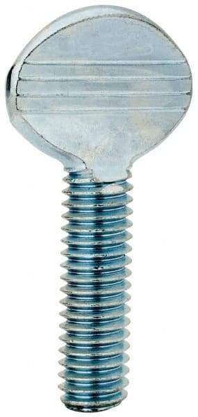 Value Collection - 3/8-16 Oval Shoulderless Grade 2 Steel Thumb Screw - 1-1/4" OAL, Zinc-Plated Finish - A1 Tooling