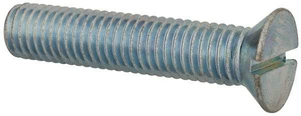 Value Collection - 1/2-13 UNC, 2-1/2" OAL Slotted Drive Machine Screw - Flat Head, Grade J82 Steel, Zinc-Plated Finish, Without Washer - A1 Tooling