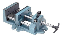 Palmgren - 8" Jaw Opening Capacity x 1-5/8" Throat Depth, Horizontal Drill Press Vise - 8" Wide Jaw, Stationary Base, Standard Speed, 19-1/2" OAL x 4-1/2" Overall Height - A1 Tooling