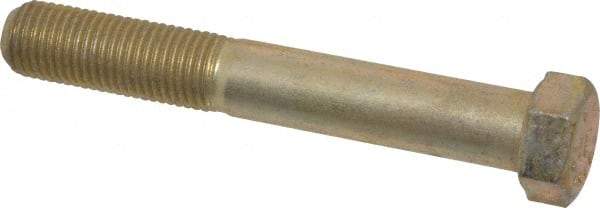 Made in USA - 7/16-20 UNF, 3" Length Under Head Hex Head Cap Screw - Partially Threaded, Grade 8 Alloy Steel, Zinc Yellow Dichromate Finish, 5/8" Hex - A1 Tooling