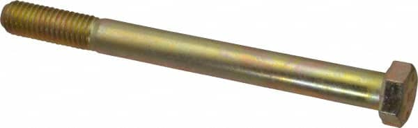 Made in USA - 1/2-13 UNC, 5-1/2" Length Under Head Hex Head Cap Screw - Partially Threaded, Grade 8 Alloy Steel, Zinc Yellow Dichromate Finish, 3/4" Hex - A1 Tooling