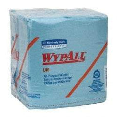 WypAll - L40 1/4 Fold General Purpose Wipes - Poly Pack, 12" x 12-1/2" Sheet Size, Blue - A1 Tooling