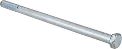 Made in USA - 3/8-16 UNC, 7" Length Under Head Hex Head Cap Screw - Grade 5 Steel, Zinc-Plated Finish, 9/16" Hex - A1 Tooling