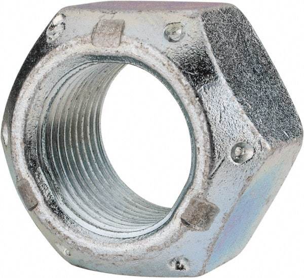 Value Collection - 1-1/8 - 12 UNF Grade C Hex Lock Nut with Distorted Thread - 1-11/16" Width Across Flats, 1" High, Cadmium Clear-Plated Finish - A1 Tooling