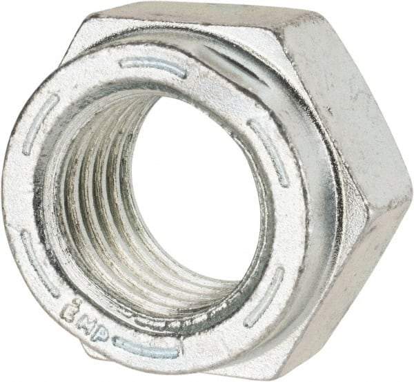 Value Collection - 1-1/8 - 7 UNC Grade C Hex Lock Nut with Distorted Thread - 1-11/16" Width Across Flats, 1" High, Cadmium Clear-Plated Finish - A1 Tooling