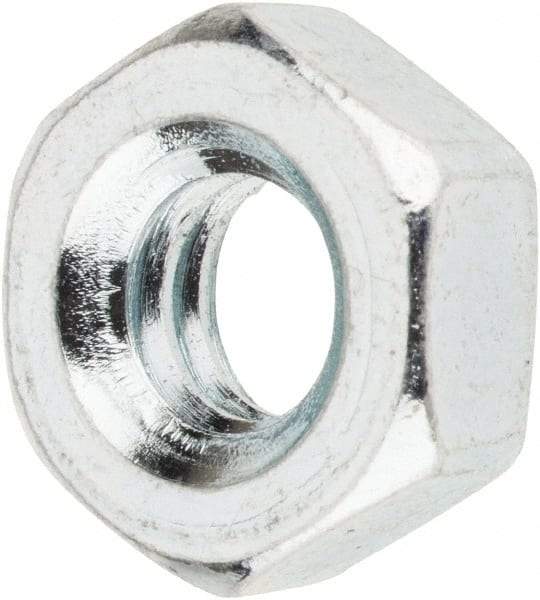 Value Collection - 1/4-20 UNC Steel Right Hand Machine Screw Hex Nut - 7/16" Across Flats, 3/16" High, Zinc-Plated Finish - A1 Tooling