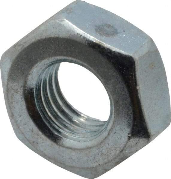 Value Collection - 1/4-28 UN Steel Right Hand Machine Screw Hex Nut - 7/16" Across Flats, 0.193" High, Zinc-Plated Finish, 2B Class of Fit - A1 Tooling