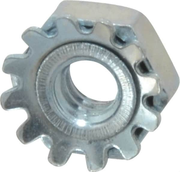 Value Collection - #4-40, Zinc Plated, Steel Hex Nut with External Tooth Washer - 9/32" Washer Diam, 1/4" Width Across Flats - A1 Tooling