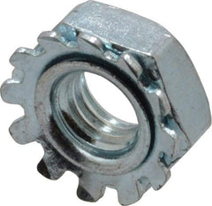 Value Collection - #10-32, Zinc Plated, Steel Hex Nut with External Tooth Washer - 13/32" Washer Diam, 3/8" Width Across Flats - A1 Tooling