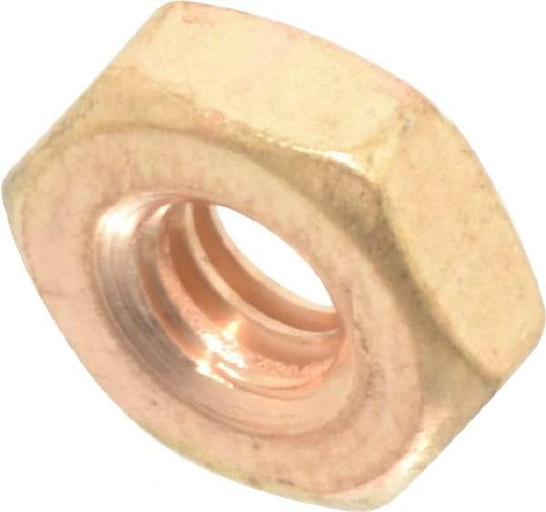 Value Collection - #8-32 UNC Silicon Bronze Right Hand Machine Screw Hex Nut - 11/32" Across Flats, 1/8" High, Uncoated - A1 Tooling