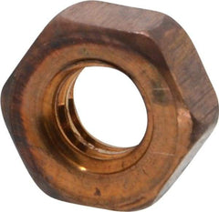 Value Collection - 1/4-20 UN Silicon Bronze Right Hand Machine Screw Hex Nut - 7/16" Across Flats, 3/16" High, Uncoated - A1 Tooling