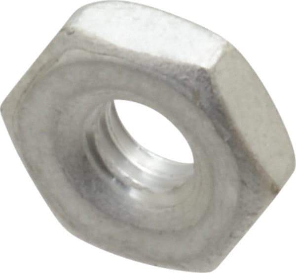 Value Collection - #8-32 UNC Aluminum Right Hand Machine Screw Hex Nut - 11/32" Across Flats, 1/8" High, Uncoated - A1 Tooling