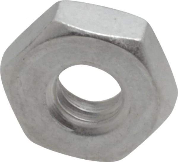 Value Collection - #10-24 UNC Aluminum Right Hand Machine Screw Hex Nut - 3/8" Across Flats, 1/8" High, Uncoated - A1 Tooling