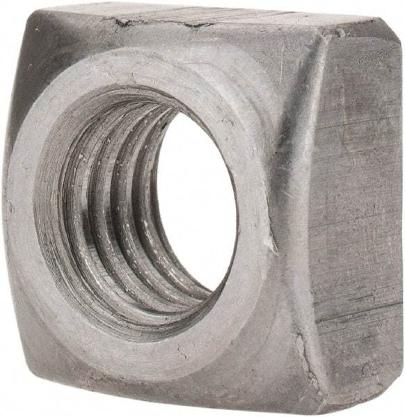 Value Collection - 1/2-13 Steel Square Nut - Uncoated, 13/16" Square Width x 7/16" Overall Height - A1 Tooling