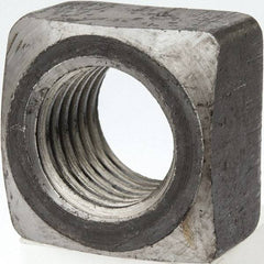 Value Collection - 1-1/8-7 Steel Square Nut - Uncoated, 1-11/16" Square Width x 1" Overall Height - A1 Tooling