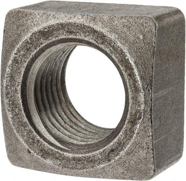 Value Collection - 1-1/4-7 Steel Square Nut - Uncoated, 1-7/8" Square Width x 1-3/32" Overall Height - A1 Tooling