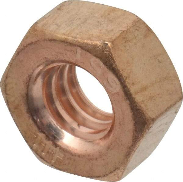 Value Collection - 1/4-20 UNC Silicon Bronze Right Hand Hex Nut - 7/16" Across Flats, 7/32" High, Uncoated - A1 Tooling