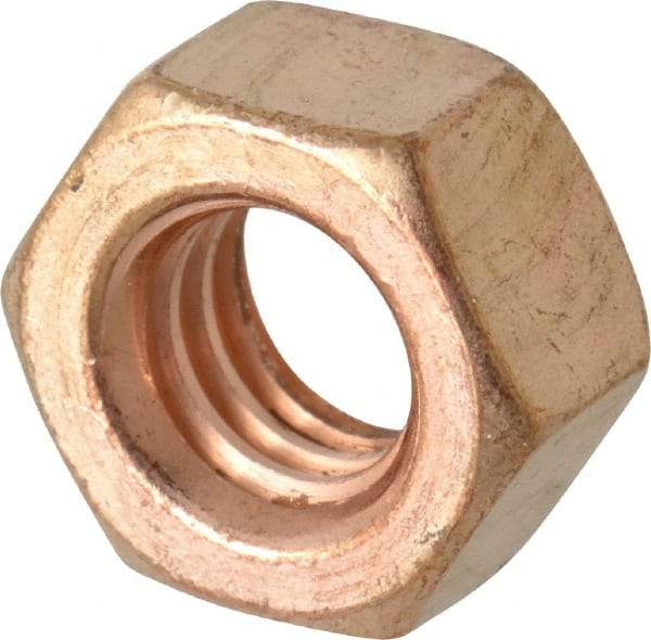 Value Collection - 5/16-18 UNC Silicon Bronze Right Hand Hex Nut - 1/2" Across Flats, 17/64" High, Uncoated - A1 Tooling