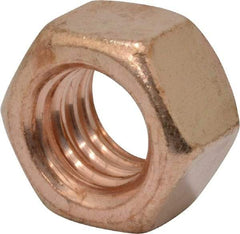 Value Collection - 3/8-16 UNC Silicon Bronze Right Hand Hex Nut - 9/16" Across Flats, 21/64" High, Uncoated - A1 Tooling