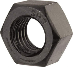 Value Collection - 9/16-12 UNC Steel Right Hand Hex Nut - 7/8" Across Flats, 31/64" High, Black Oxide Finish - A1 Tooling