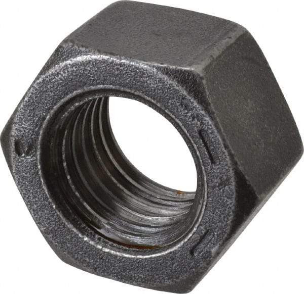 Value Collection - 1-8 UNC Steel Right Hand Hex Nut - 1-1/2" Across Flats, 55/64" High, Black Oxide Finish - A1 Tooling