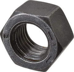 Value Collection - 1-8 UNC Steel Right Hand Hex Nut - 1-1/2" Across Flats, 55/64" High, Black Oxide Finish - A1 Tooling