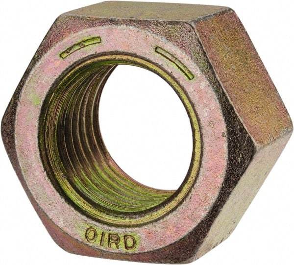 Value Collection - 1-1/2 - 6 UNC Steel Right Hand Hex Nut - 2-1/4" Across Flats, 1-9/32" High, Zinc Yellow Dichromate Finish - A1 Tooling