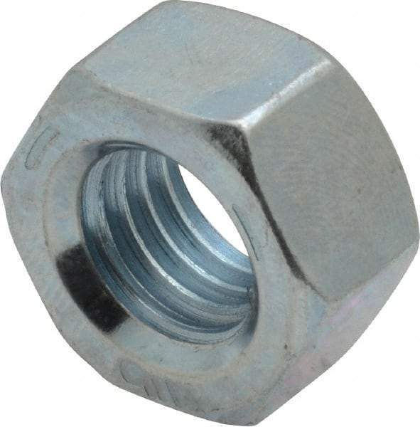 Value Collection - 9/16-12 UNC Steel Right Hand Hex Nut - 7/8" Across Flats, 31/64" High, Zinc-Plated Finish - A1 Tooling