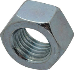 Value Collection - 1-8 UNC Steel Right Hand Hex Nut - 1-1/2" Across Flats, 55/64" High, Zinc-Plated Finish - A1 Tooling