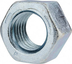 Value Collection - 1-1/8 - 7 UNC Steel Right Hand Hex Nut - 1-11/16" Across Flats, 31/32" High, Zinc-Plated Finish - A1 Tooling