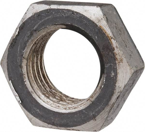 Value Collection - 1-1/8 - 7 UN Steel Right Hand Hex Nut - 1-11/16" Across Flats, 31/32" High, Zinc-Plated Finish - A1 Tooling