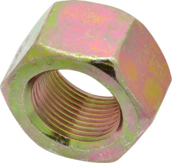 Value Collection - 1-14 UNS Steel Right Hand Hex Nut - 1-1/2" Across Flats, 55/64" High, Zinc Yellow Dichromate Finish - A1 Tooling