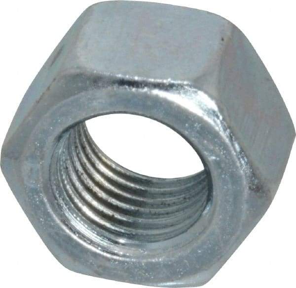 Value Collection - 3/8-24 UN Steel Right Hand Hex Nut - 9/16" Across Flats, 21/64" High, Zinc-Plated Finish - A1 Tooling