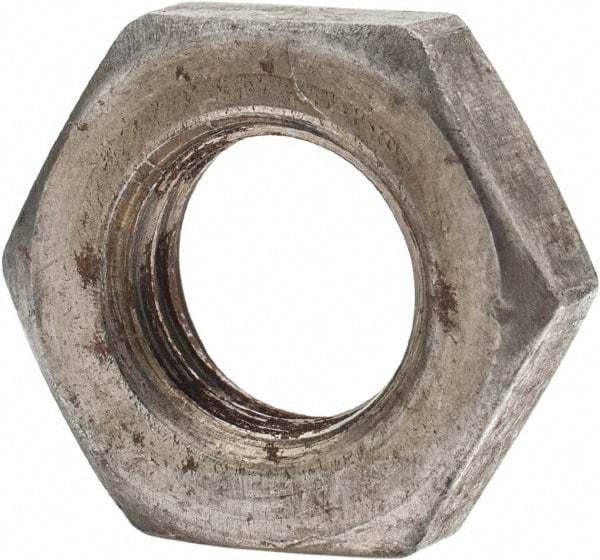 Value Collection - 7/16-14 UNC Steel Left Hand Hex Jam Nut - 11/16" Across Flats, 1/4" High, Uncoated - A1 Tooling