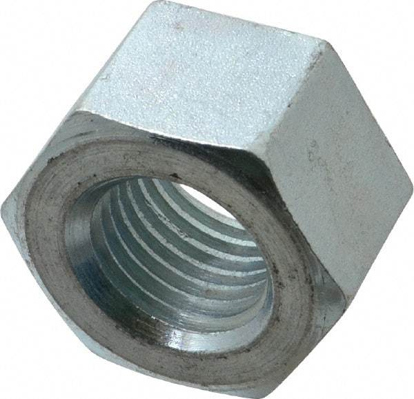 Value Collection - 1-1/4 - 7 UNC Steel Right Hand Heavy Hex Nut - 2" Across Flats, 1-7/32" High, Zinc-Plated Finish - A1 Tooling