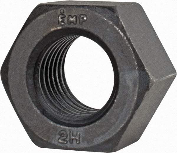 Value Collection - 1-1/8 - 7 UNC Steel Right Hand Heavy Hex Nut - 1-13/16" Across Flats, 1-7/64" High, Uncoated, 2B Class of Fit - A1 Tooling