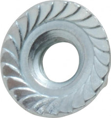 Value Collection - 1/4-20, 19/32" Flange Diam, Serrated Flange Nut - Grade Grade 2 Steel, Zinc-Plated Finish, 0.236" Flange Height - A1 Tooling