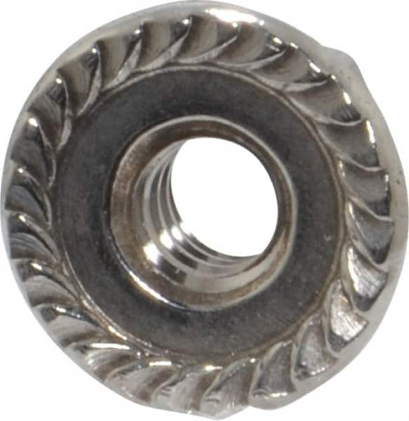 Value Collection - #10-24, 1/2" Flange Diam, Serrated Flange Nut - Grade 18-8 Stainless Steel, 7/32" Flange Height - A1 Tooling