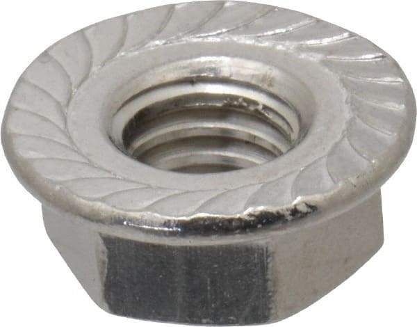 Value Collection - 5/16-18, 0.68" Flange Diam, Serrated Flange Nut - Grade 18-8 Stainless Steel, 0.283" Flange Height - A1 Tooling