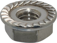 Value Collection - #10-32, 1/2" Flange Diam, Serrated Flange Nut - Grade 18-8 Stainless Steel, 7/32" Flange Height - A1 Tooling