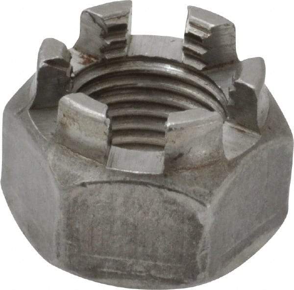 Value Collection - 1/2-20 UNF Grade 5 Steel Castle Locknut - 3/4" Width Across Flats, 9/16" High, Uncoated - A1 Tooling