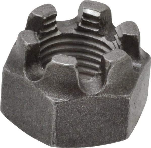 Value Collection - 9/16-18 UNF Grade 5 Steel Castle Locknut - 7/8" Width Across Flats, 39/64" High, Uncoated - A1 Tooling