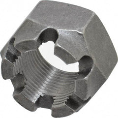 Value Collection - 1-14 UNF Grade 5 Steel Castle Locknut - 1-1/2" Width Across Flats, 1" High, Uncoated - A1 Tooling