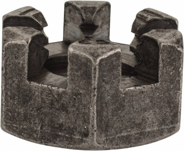 Value Collection - 3/8-16 UNC Grade 2 Steel Slotted Locknut - 9/16" Width Across Flats, 21/64" High, Uncoated - A1 Tooling