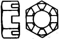 Value Collection - 1/4-28 UNF Grade 2 Steel Slotted Locknut - 7/16" Width Across Flats, 7/32" High, Uncoated - A1 Tooling