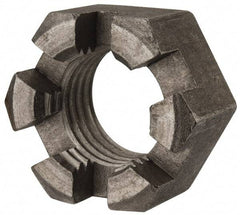 Value Collection - 1-1/4 - 7 UNC Grade 2 Steel Slotted Locknut - 1-7/8" Width Across Flats, 1-1/16" High, Uncoated - A1 Tooling