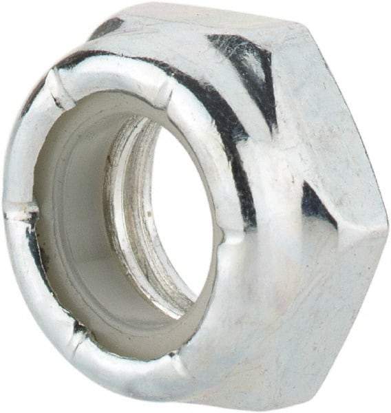 Value Collection - 3/8-16 UNC Grade 2 Hex Jam Lock Nut with Nylon Insert - 9/16" Width Across Flats, 9/32" High, Zinc-Plated Finish - A1 Tooling