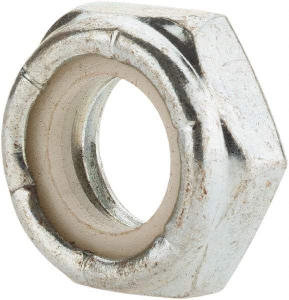 Value Collection - 9/16-12 UNC Grade 2 Hex Jam Lock Nut with Nylon Insert - 7/8" Width Across Flats, 23/64" High, Zinc-Plated Finish - A1 Tooling